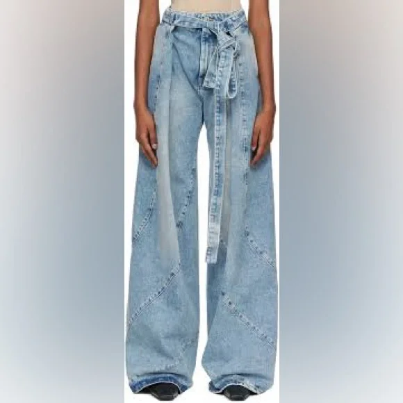 The Attico Blue Paneled Jeans NWT - Picture 1 of 13